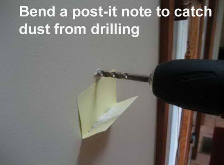 Use a post-it note to save dust from falling