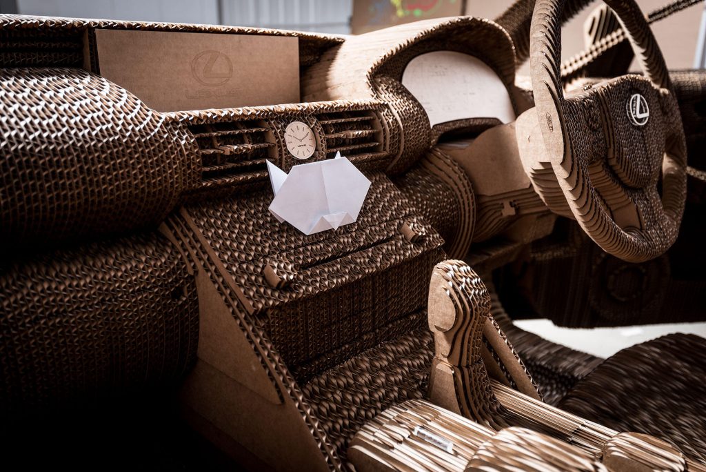 Cardboard Lexus interior