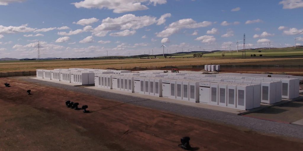 Tesla Powerpacks at the Hornsdale wind farm in Australia