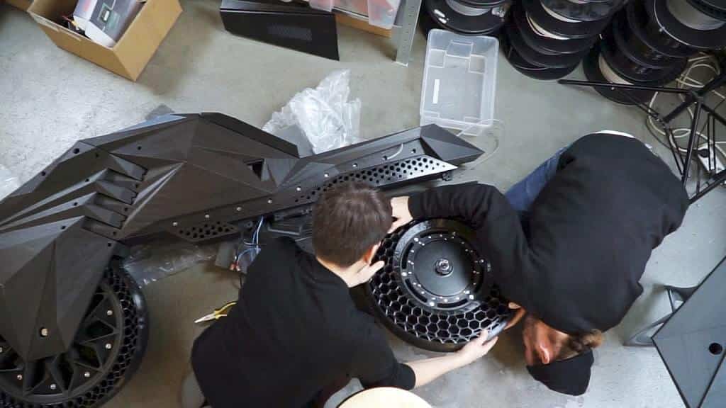 3D Printed Electric Motorcycle by NOWlab in parts