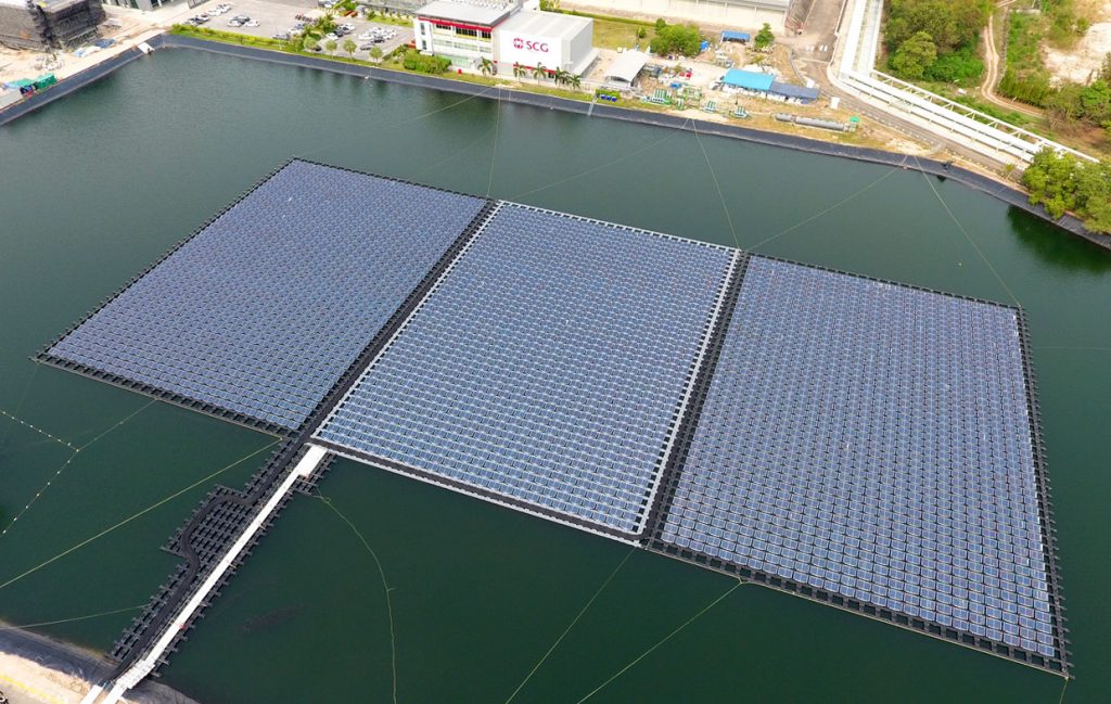 Floating solar panels