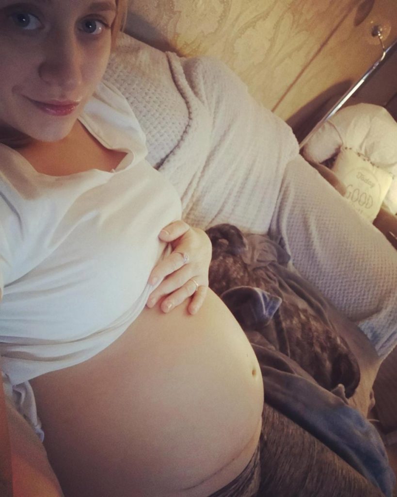 Bethan, the mother-to-be after surgery
