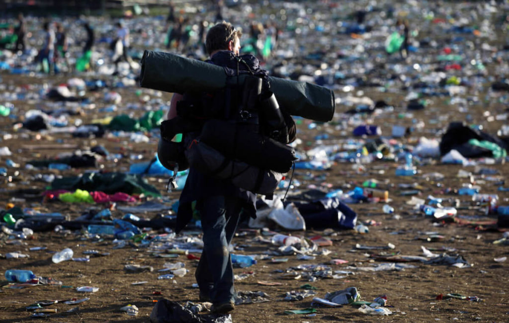 Glastonbury festival cleanup