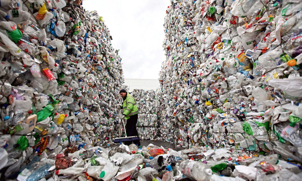 Plastic waste which will soon be redirected to the new recycling plant