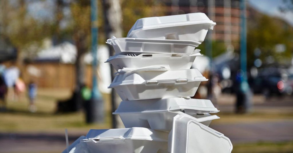 Styrofoam polystyrene containers