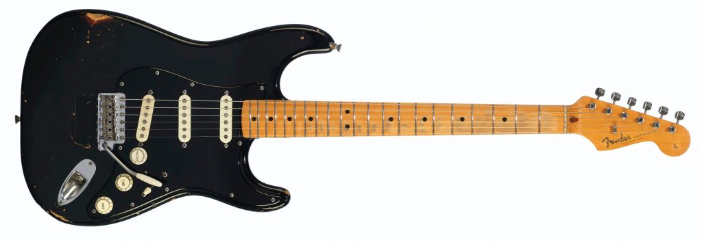 The black strat guitar front