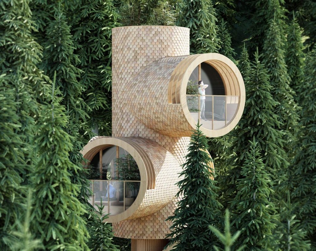 The Bert: A Peculiar Off-The-Grid Modular House In The Trees