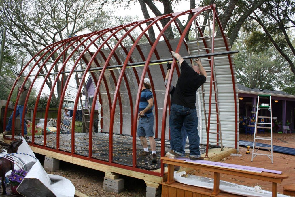 Constructing the cabin