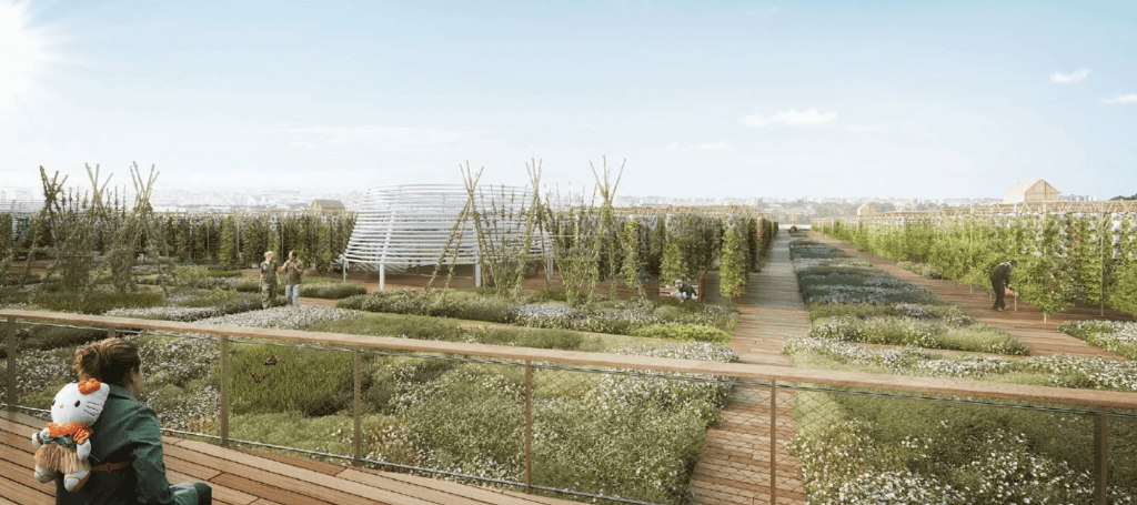 Design of the world's largest rooftop farm in Paris
