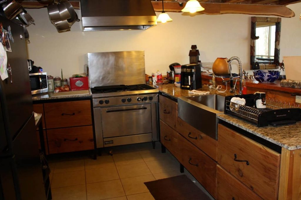 Arched cabin kitchen