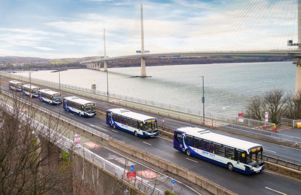 Five single-decker buses similar to these will be fitted with self-driving technology. Photo credit: Stagecoach