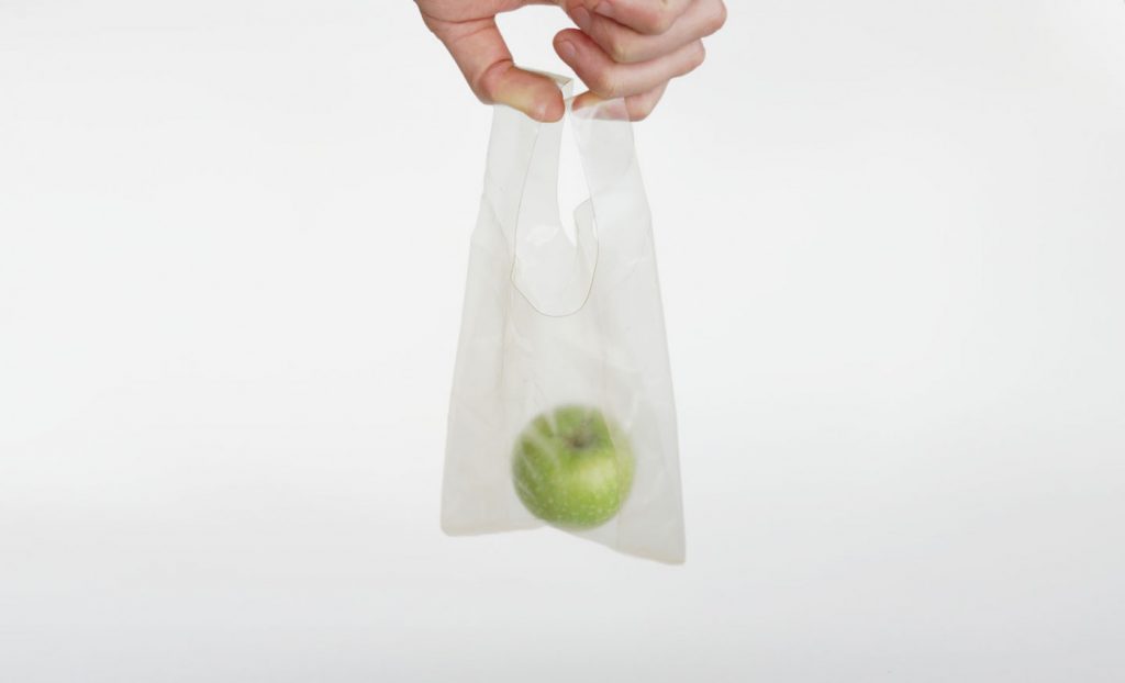 A cbag made by fish waste which could reduce plastic waste