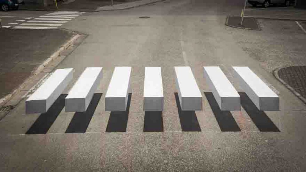 Iceland's 3D Zebra Striped Crosswalk To Slow Down Cars