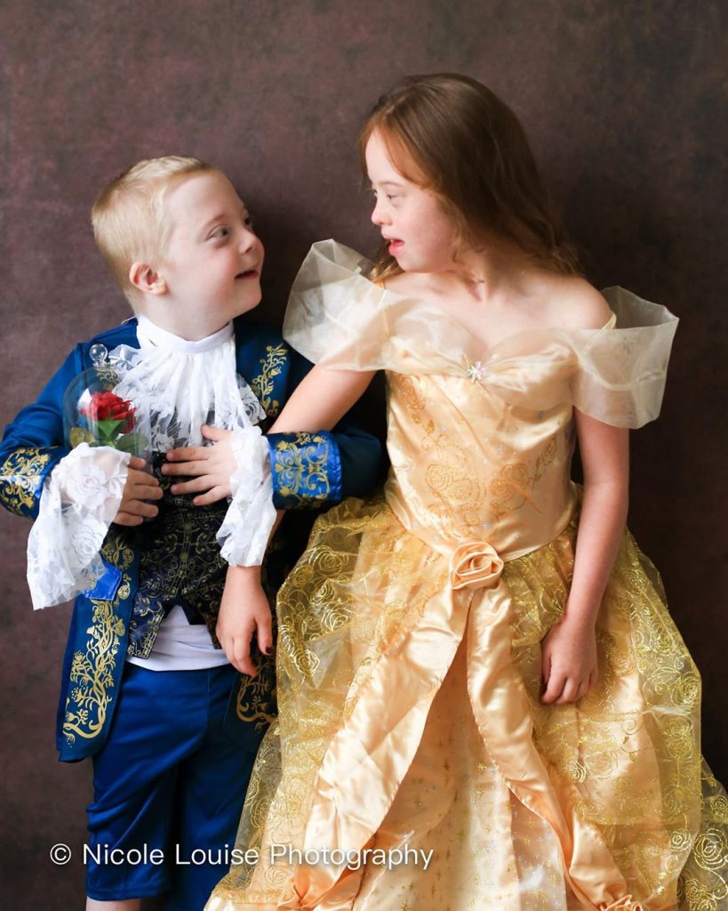 children with Down Syndrome posing as Disney characters for an awareness campaign 