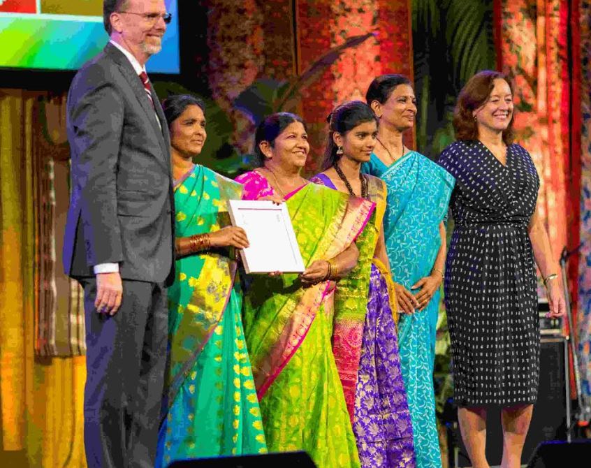 Receiving the award