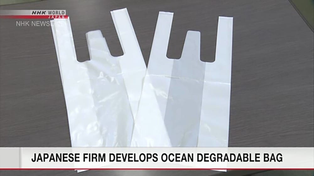 Shopping bag disintigrates in seawater within 180 days