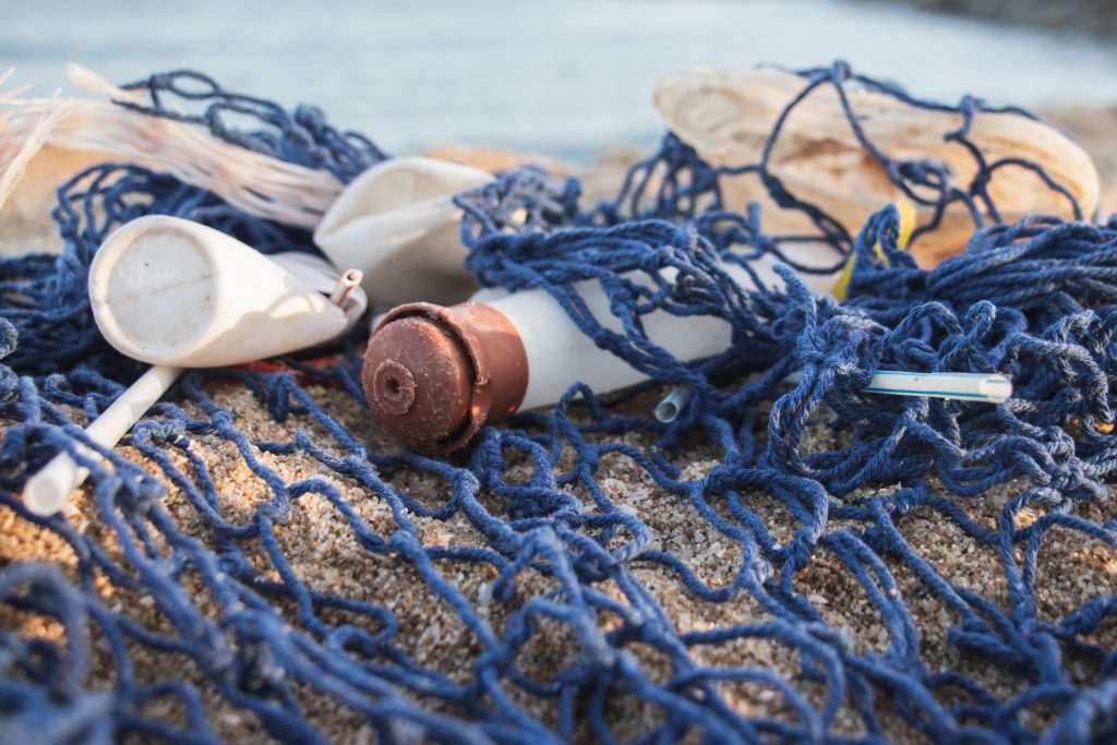 Various ocean plastic litter