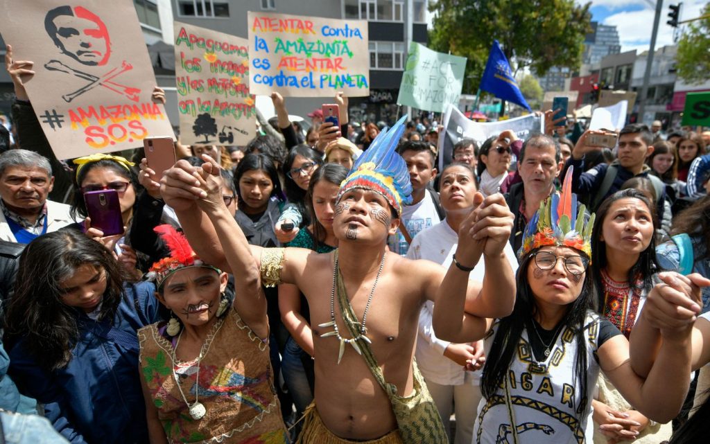 Indigenous People peacefully demonstrating their rights