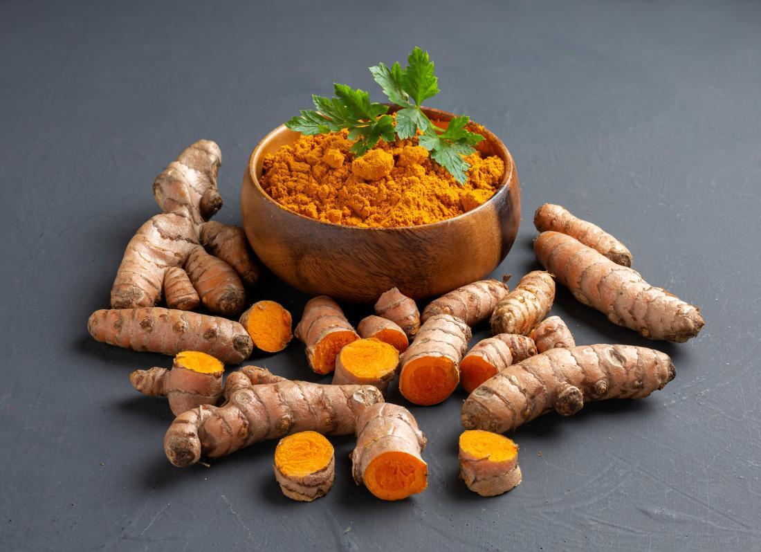 Turmeric root and powder
