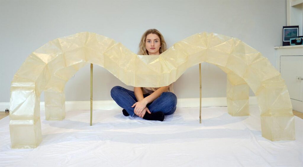 This Inflatable Bamboo Structure Unfolds Like Origami Into A Beautiful Greenhouse