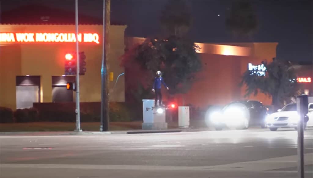 Man Spotted Zooming Around City Streets On A Hoverboard