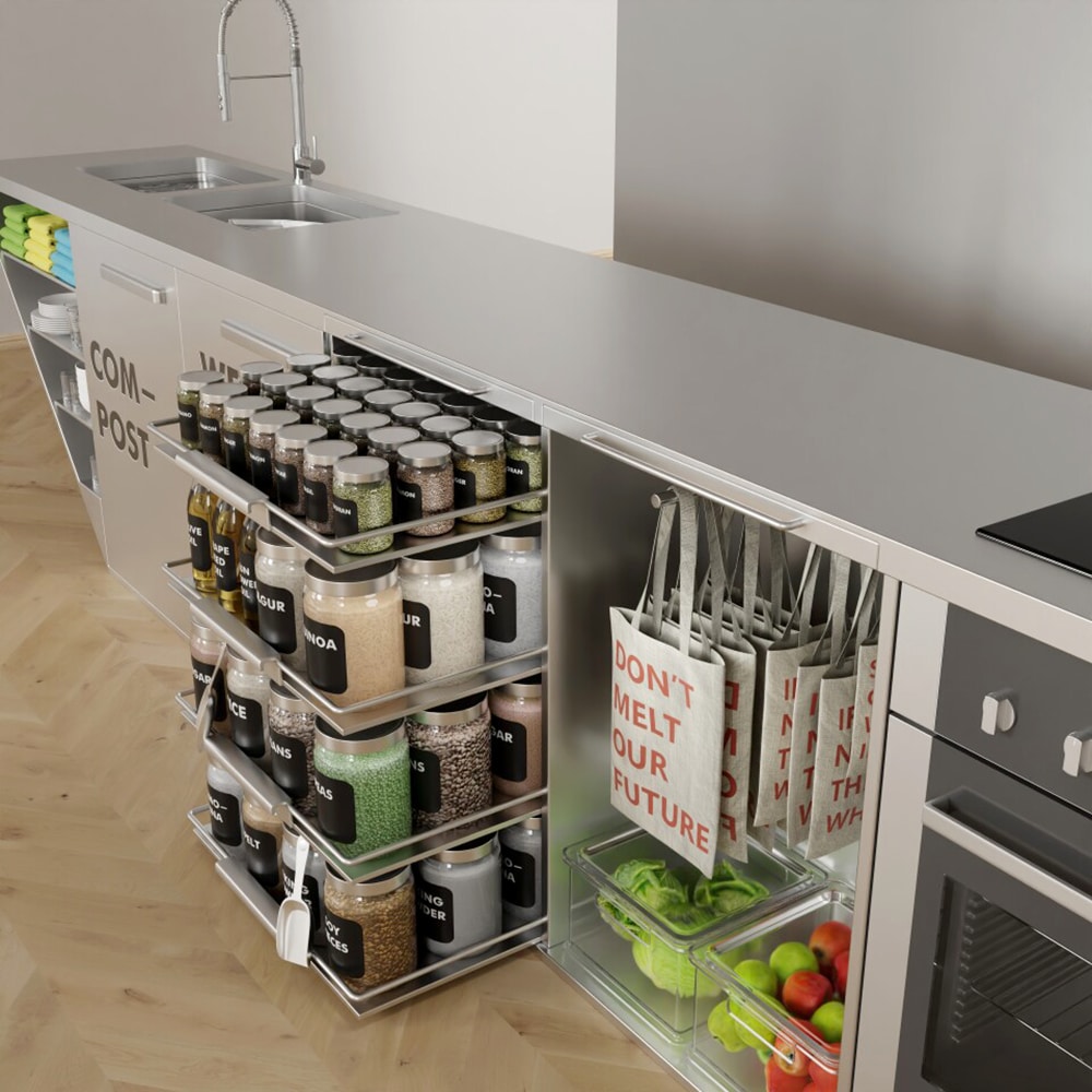 Architect Designs the Ideal Sustainable Kitchen for Zero-Waste Living