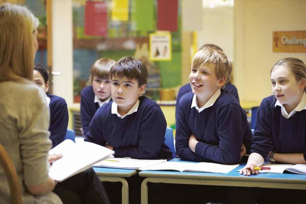School children in class