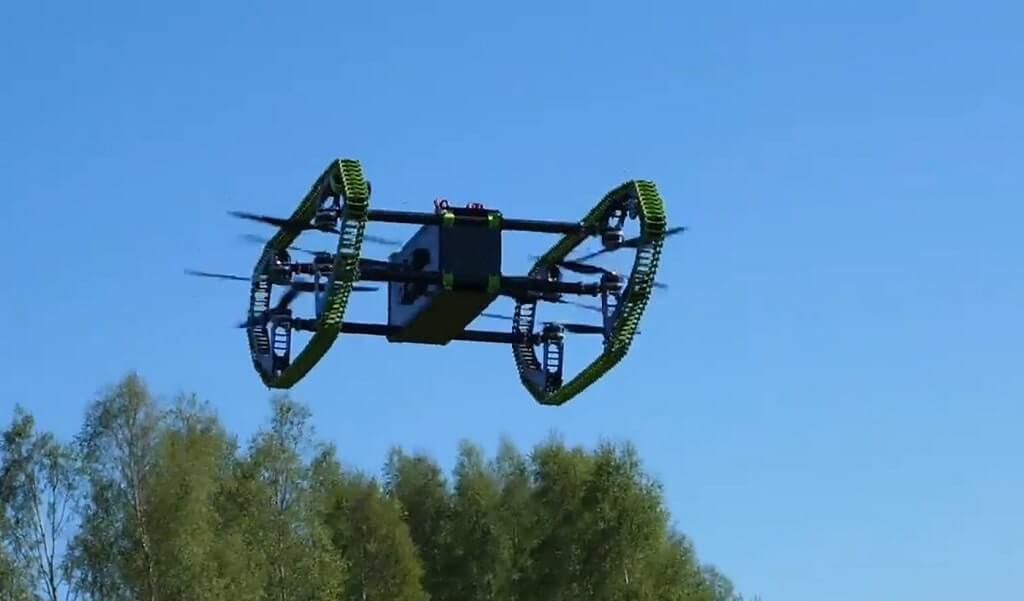 The HUUVER drone in flight