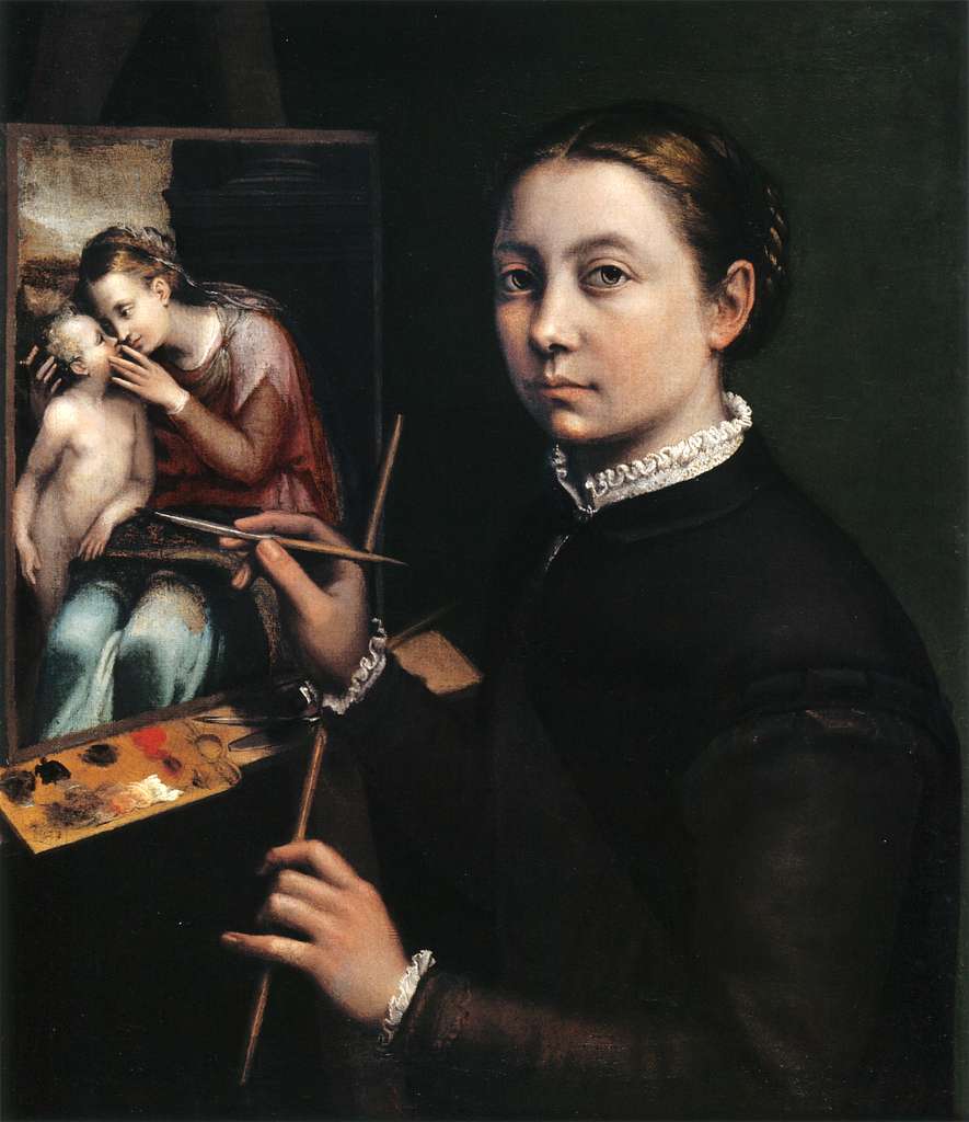 "Self-portrait at the Easel" by Sofonisba Anguissola - Paintings of Women That Inspired the Artists