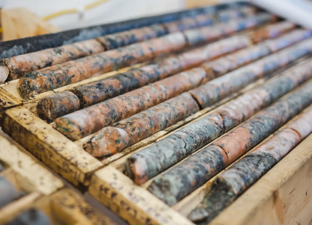 These lithium pegmatite cores were recovered for examination