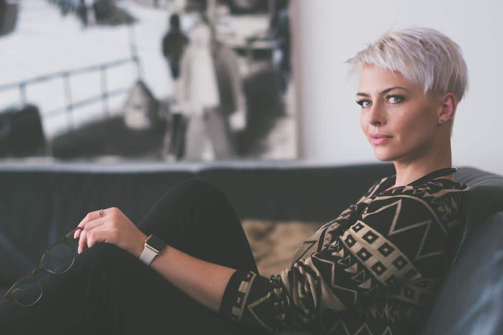 woman with short haircut