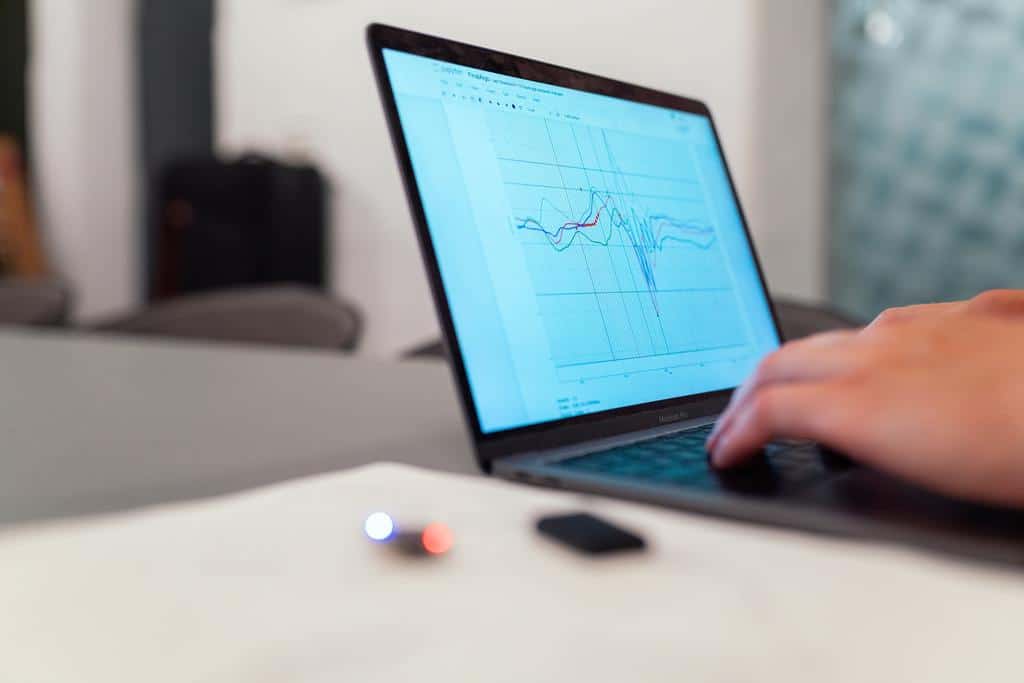 business data metrics on laptop