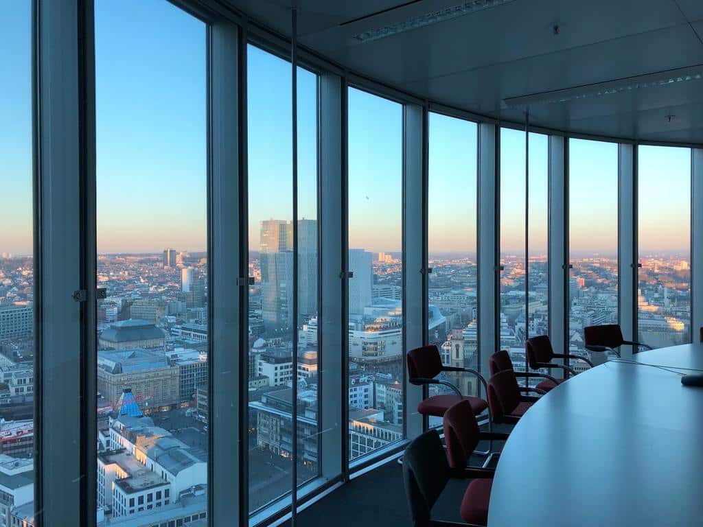empty conference room in skyscraper