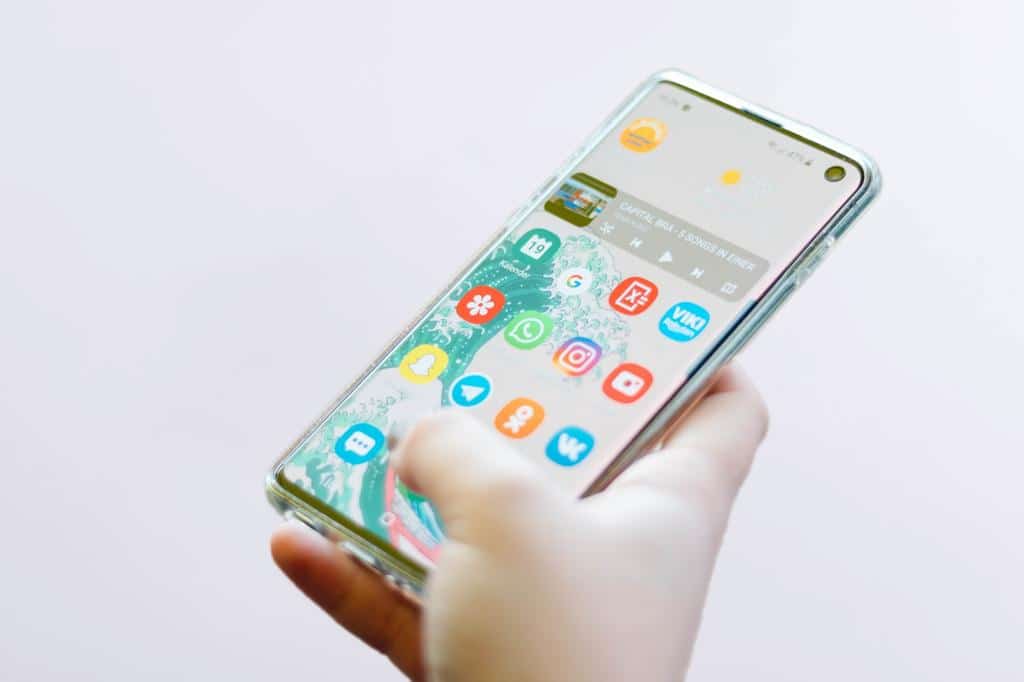 smartphone displaying apps