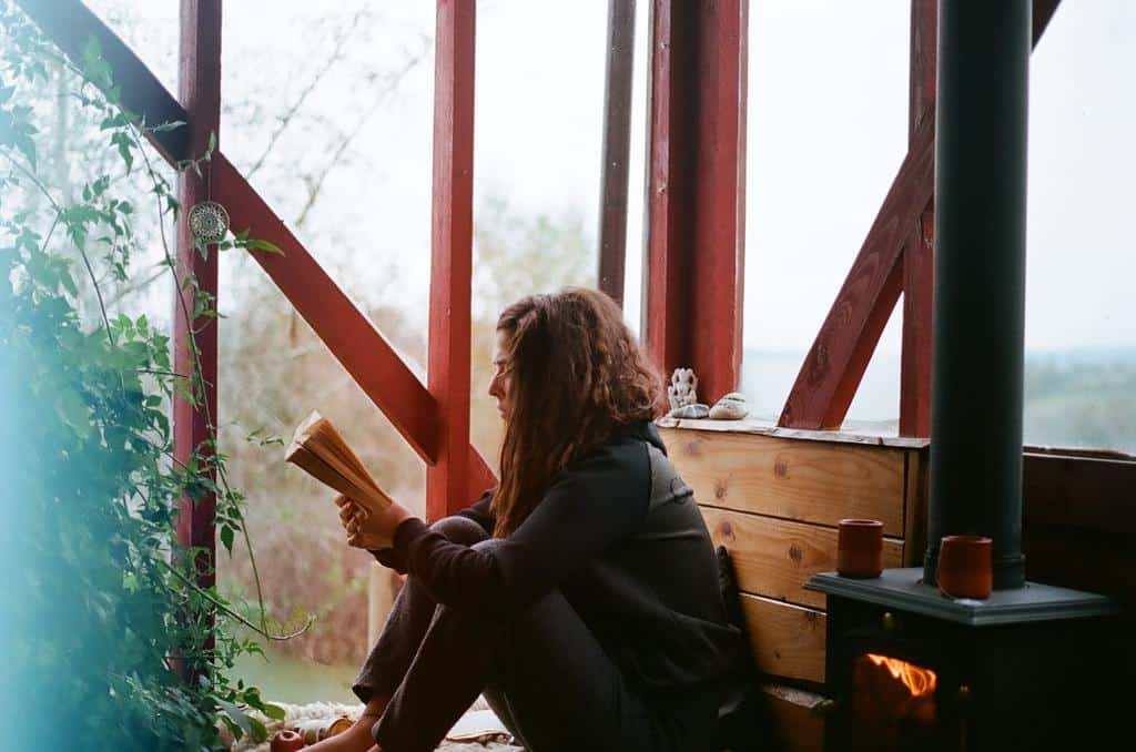 person reading book