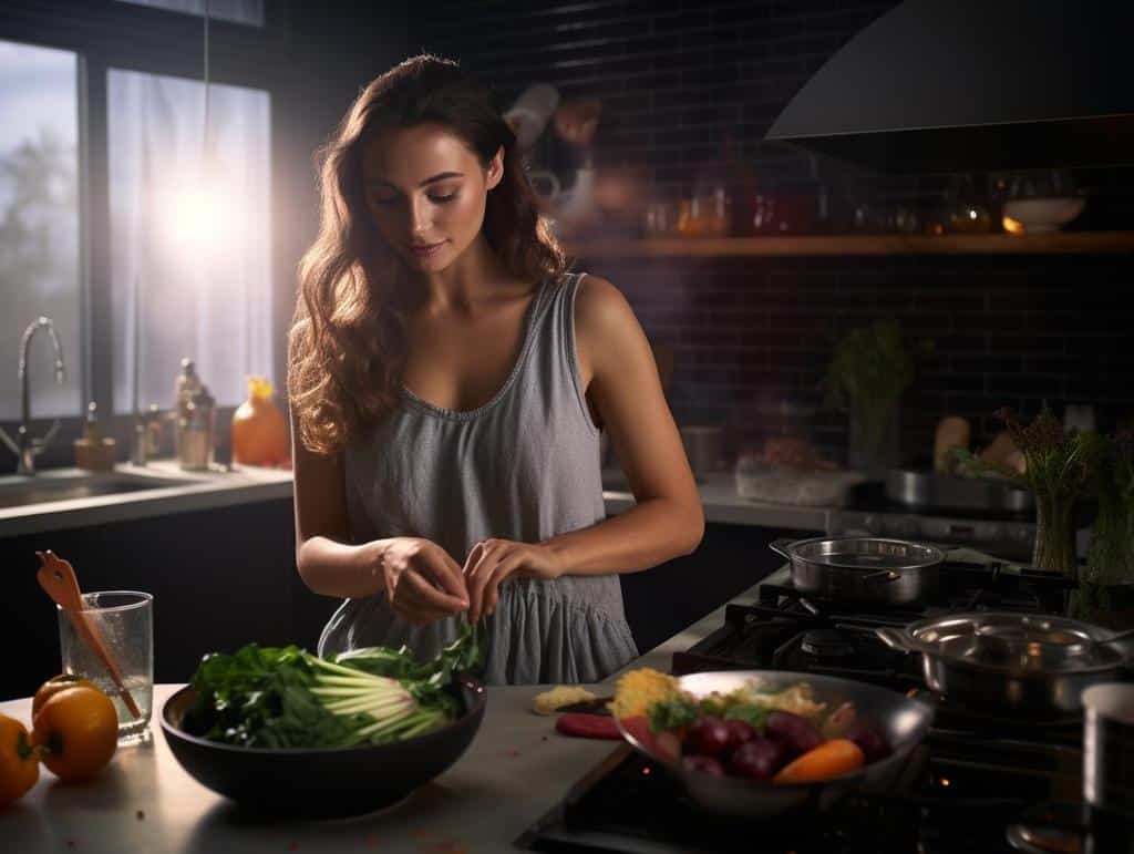 woman standing in kitchen