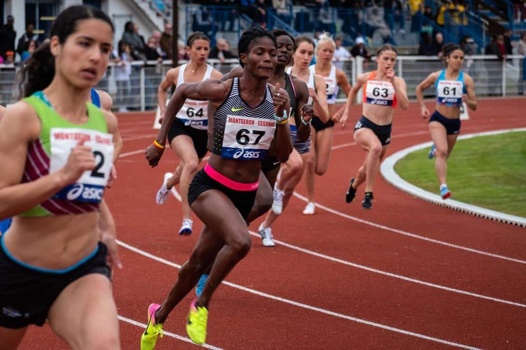 athletes running on a track