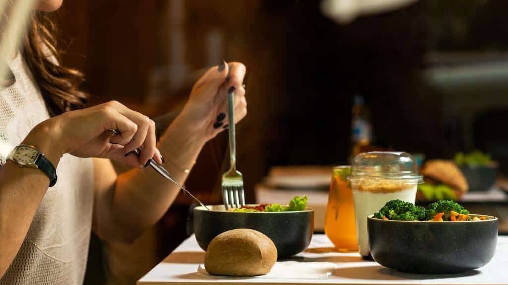 person eating healthy food