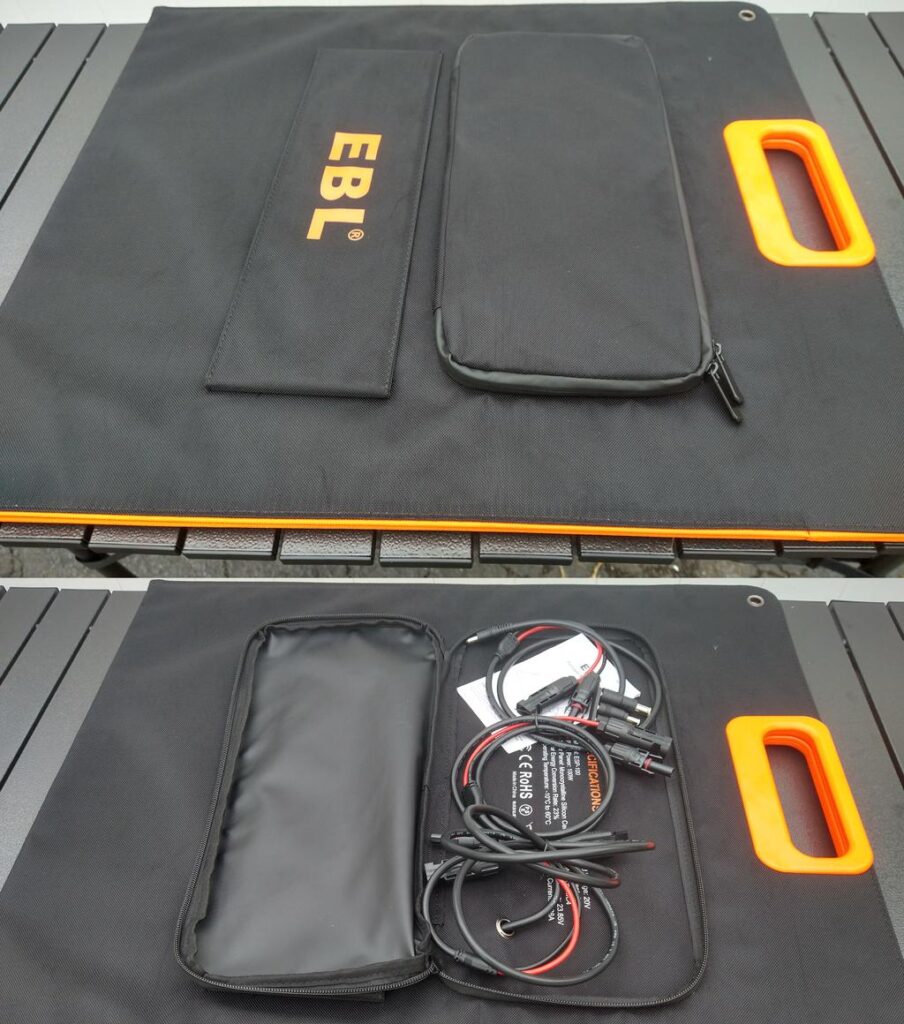 EBL solar foldablr solar panel cable pouch
