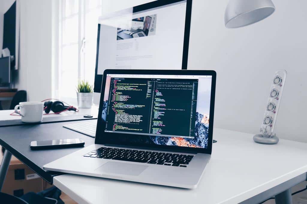 computer displaying code