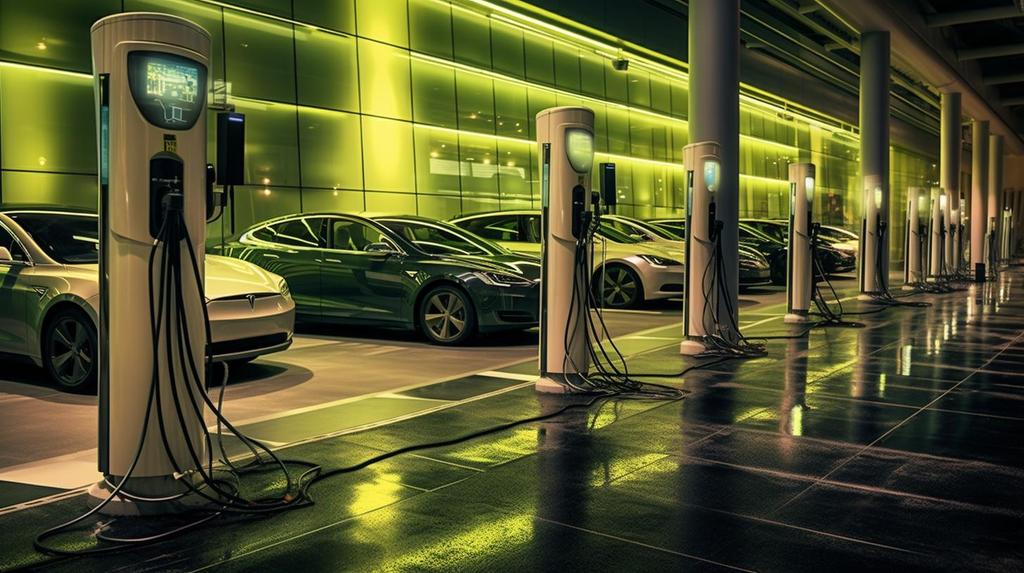 commercial ev charger station render