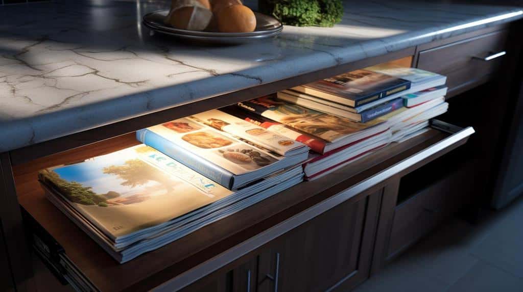 pull out kitchen shelving render