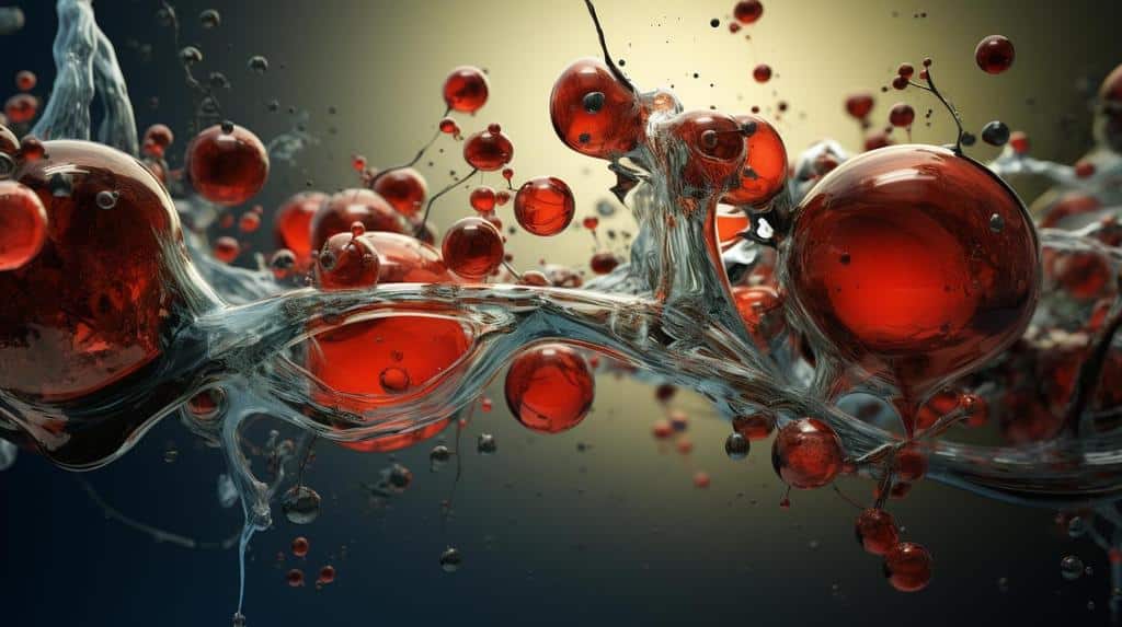 render of liquid moving through blood