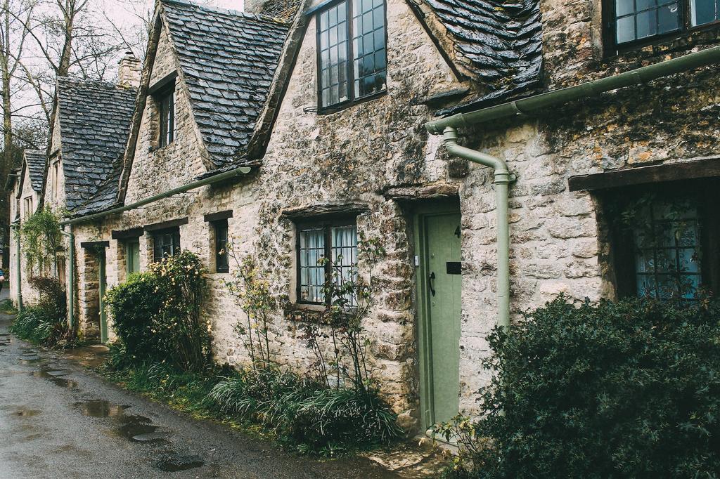 neighborhood of old buildings in need of repair