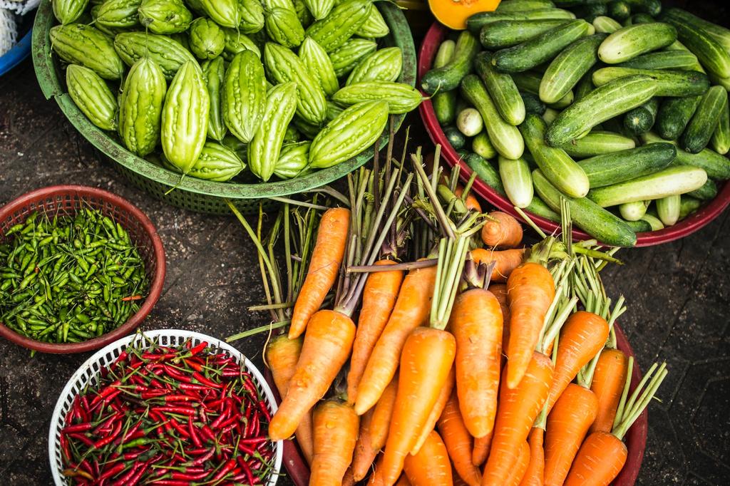 vegetables laid out