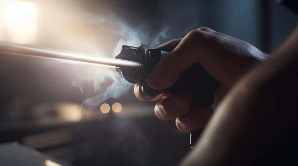 person using a tool