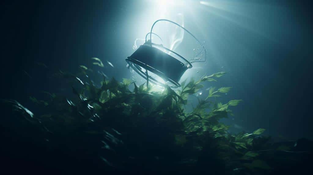 underwater view of aquatic plants