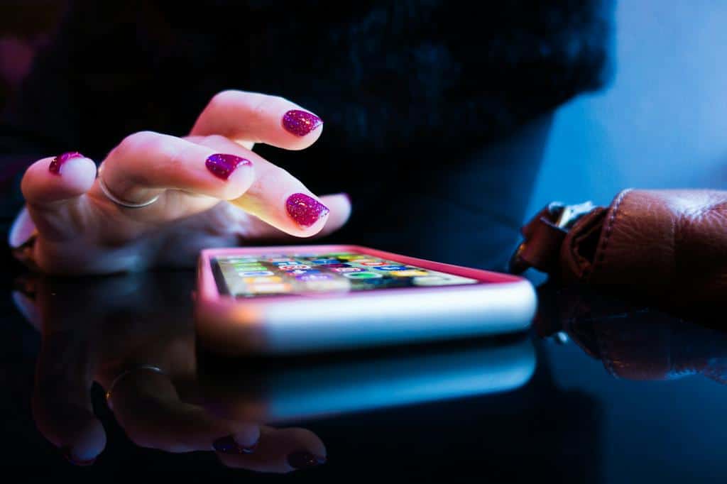 person using a smartphone
