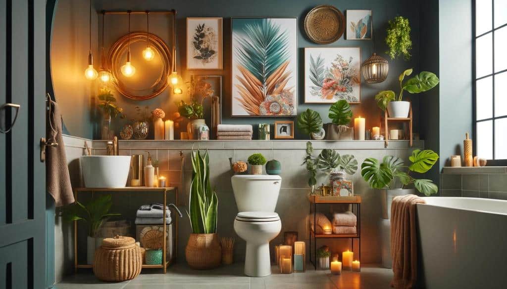 Bring a touch of nature into your bathroom with houseplants or succulents.