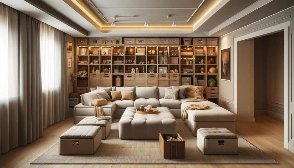 To avoid ruining your cozy vibe, get furniture pieces that serve as storage for the room.